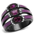 thumbnail image 1 of Alamode TK2213-7 Women IP Black Stainless Steel Ring with Top Grade Crystal in Amethyst - Size 7, 1 of 1
