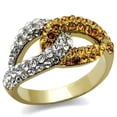 thumbnail image 1 of Alamode TK2251-6 Women Two-Tone IP Gold Stainless Steel Ring with Top Grade Crystal in Topaz - Size 6, 1 of 1