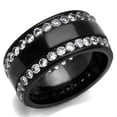 thumbnail image 1 of Alamode TK2290-6 Women IP Black Stainless Steel Ring with AAA Grade CZ in Clear - Size 6, 1 of 1