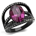 thumbnail image 1 of Alamode TK2348-8 Women IP Black Stainless Steel Ring with Top Grade Crystal in Amethyst - Size 8, 1 of 1