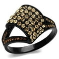 thumbnail image 1 of Alamode TK2351-5 Women IP Black Stainless Steel Ring with Top Grade Crystal in Smoked Quartz - Size 5, 1 of 1