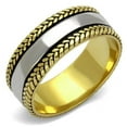 thumbnail image 1 of Alamode TK2375-12 Men Two-Tone IP Gold Stainless Steel Ring with Epoxy in Jet - Size 12, 1 of 1