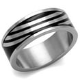 thumbnail image 1 of Alamode TK2411-9 Men High Polished Stainless Steel Ring with Epoxy in Jet - Size 9, 1 of 1