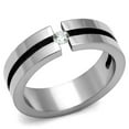 thumbnail image 1 of Alamode TK2412-6 Women High Polished Stainless Steel Ring with AAA Grade CZ in Clear - Size 6, 1 of 1
