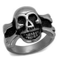 thumbnail image 1 of Alamode TK2416-9 Antique Silver Stainless Steel Ring with Epoxy, Jet - Size 9, 1 of 1