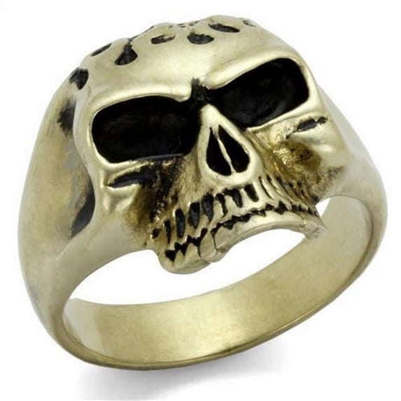 Alamode TK2467-8 IP Antique Copper Stainless Steel Ring with Epoxy, Jet - Size 8