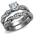 thumbnail image 1 of Alamode TK2475-10 Women High Polished Stainless Steel Ring with AAA Grade CZ in Clear - Size 10, 1 of 1