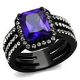 thumbnail image 1 of Alamode TK2486-5 Women IP Black Stainless Steel Ring with AAA Grade CZ in Tanzanite - Size 5, 1 of 1
