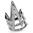 thumbnail image 1 of Alamode TK2619-10 Women Two-Tone IP Black Stainless Steel Ring with Top Grade Crystal in Clear - Size 10, 1 of 1