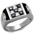 thumbnail image 1 of Alamode TK2663-13 Men High Polished Stainless Steel Ring with AAA Grade CZ in Jet - Size 13, 1 of 1