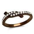 thumbnail image 1 of Alamode TK2687-7 Women IP Coffee Light Stainless Steel Ring with Top Grade Crystal in Clear - Size 7, 1 of 1