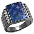thumbnail image 1 of Alamode TK2736-10 Women IP Light Black Stainless Steel Ring with Leather in Montana - Size 10, 1 of 1