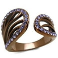 thumbnail image 1 of Alamode TK2755-7 Women IP Coffee Light Stainless Steel Ring with Top Grade Crystal in Tanzanite - Size 7, 1 of 1