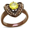 thumbnail image 1 of Alamode TK2762-10 Women IP Coffee Light Stainless Steel Ring with AAA Grade CZ in Topaz - Size 10, 1 of 1