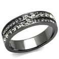 thumbnail image 1 of Alamode TK2799-7 Women IP Light Black Stainless Steel Ring with Top Grade Crystal in Black Diamond - Size 7, 1 of 1