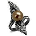 thumbnail image 1 of Alamode TK2834-8 Women IP Light Black Stainless Steel Ring with Synthetic in Brown - Size 8, 1 of 1