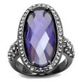 thumbnail image 1 of Alamode TK2840-6 IP Light Black IP Gun Stainless Steel Ring with AAA Grade CZ, Tanzanite - Size 6, 1 of 1