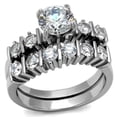 thumbnail image 1 of Alamode TK2869-6 Women High Polished Stainless Steel Ring with AAA Grade CZ in Clear - Size 6, 1 of 1