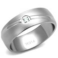 thumbnail image 1 of Alamode TK2931-9 Men High Polished Stainless Steel Ring with AAA Grade CZ in Clear - Size 9, 1 of 1