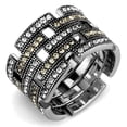 thumbnail image 1 of Alamode TK2987-7 Women High Polished Stainless Steel Ring with Top Grade Crystal in Multi Color - Size 7, 1 of 1