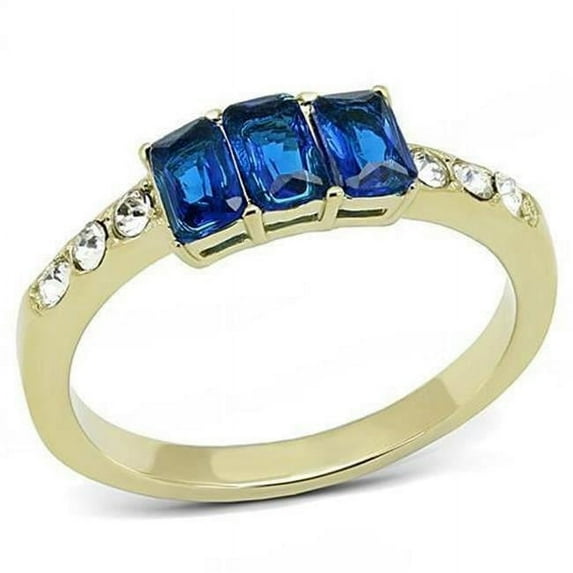 Alamode TK3037-10 Women IP Gold Stainless Steel Ring with Synthetic in Montana - Size 10
