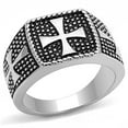thumbnail image 1 of Alamode TK3045-8 Men High Polished Stainless Steel Ring with Epoxy in Jet - Size 8, 1 of 1