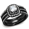 thumbnail image 1 of Alamode TK3048-7 Women IP Black Stainless Steel Ring with AAA Grade CZ in Clear - Size 7, 1 of 1