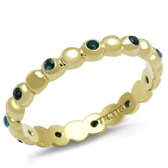 Alamode TK3086-10 Women IP Gold Stainless Steel Ring with Synthetic in Montana - Size 10