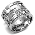 thumbnail image 1 of Alamode TK3105-5 Women High Polished Stainless Steel Ring with Top Grade Crystal in Clear - Size 5, 1 of 1