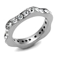 thumbnail image 1 of Alamode TK3106-8 Women High Polished Stainless Steel Ring with Top Grade Crystal in Clear - Size 8, 1 of 1