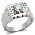 thumbnail image 1 of Alamode TK315-12 Men High Polished Stainless Steel Ring with AAA Grade CZ in Clear - Size 12, 1 of 1