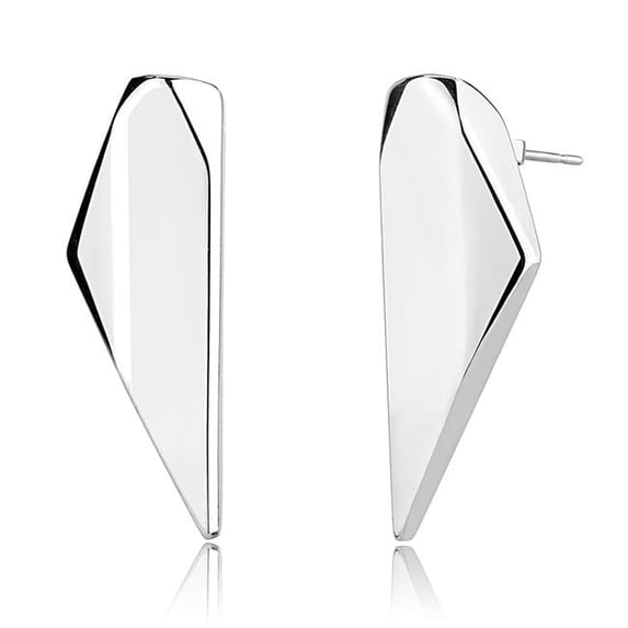 Alamode TK3160 Women Rhodium Stainless Steel Earrings with No Stone in No Stone