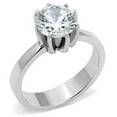 thumbnail image 1 of Alamode TK3208-7 Women High Polished Stainless Steel Ring with AAA Grade CZ in Clear - Size 7, 1 of 1