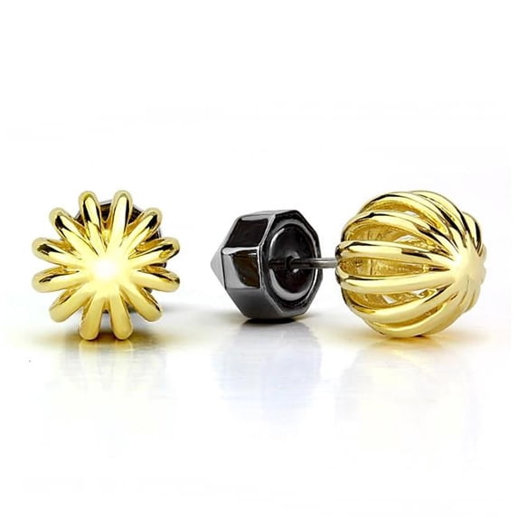 Alamode TK3298 Women IP Gold & IP Black Stainless Steel Earrings with No Stone in No Stone