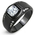 thumbnail image 1 of Alamode TK3467-8 Men IP Black Stainless Steel Ring with AAA Grade CZ in Clear - Size 8, 1 of 1