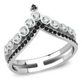thumbnail image 1 of Alamode TK3588-6 Women No Plating Stainless Steel Ring with Top Grade Crystal in Clear - Size 6, 1 of 1