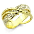 thumbnail image 1 of Alamode TK3632-10 Women IP Gold Stainless Steel Ring with Top Grade Crystal in Clear - Size 10, 1 of 1