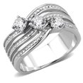 thumbnail image 1 of Alamode TK3633-10 Women High Polished Stainless Steel Ring with AAA Grade CZ in Clear - Size 10, 1 of 1