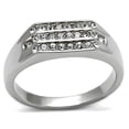 thumbnail image 1 of Alamode TK375-11 Men High Polished Stainless Steel Ring with Top Grade Crystal in Clear - Size 11, 1 of 1