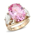 thumbnail image 1 of Alamode TK3789-7 IP Rose Gold Ion Plating Stainless Steel Ring with AAA Grade CZ, Rose - Size 7, 1 of 1