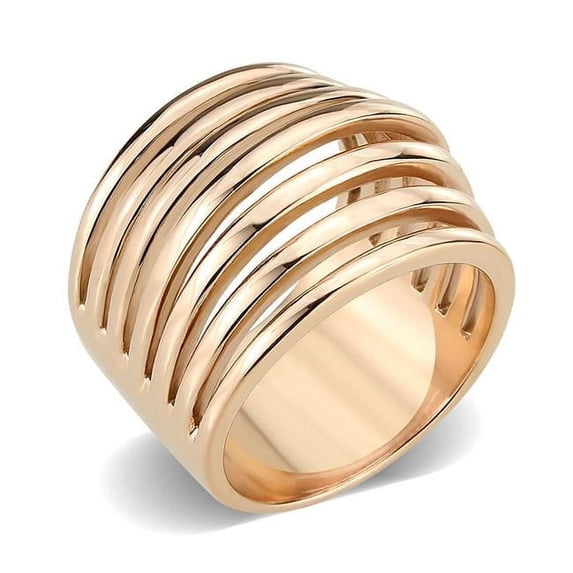 Alamode TK3797-10 IP Rose Gold Ion Plating Stainless Steel Ring with No Stone - Size 10