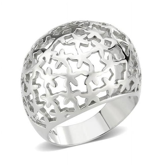 Alamode TK3802-6 High Polished No Plating Stainless Steel Ring with No Stone - Size 6