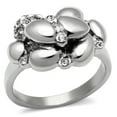 thumbnail image 1 of Alamode TK476-7 Women High Polished Stainless Steel Ring with Top Grade Crystal in Clear - Size 7, 1 of 1