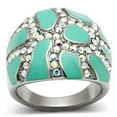 thumbnail image 1 of Alamode TK507-8 Women High Polished Stainless Steel Ring with Top Grade Crystal in Aurora Borealis Rainbow Effect - Size 8, 1 of 1