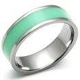 thumbnail image 1 of Alamode TK542-8 Women High Polished Stainless Steel Ring with Epoxy in Aquamarine - Size 8, 1 of 1