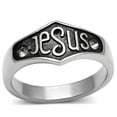 thumbnail image 1 of Alamode TK631-7 Unisex High Polished Stainless Steel Ring with Top Grade Crystal in Clear - Size 7, 1 of 1
