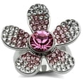 thumbnail image 1 of Alamode TK654-8 Women High Polished Stainless Steel Ring with Top Grade Crystal in Rose - Size 8, 1 of 1