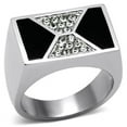 thumbnail image 1 of Alamode TK708-10 Men High Polished Stainless Steel Ring with Top Grade Crystal in Clear - Size 10, 1 of 1