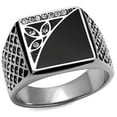 thumbnail image 1 of Alamode TK711-11 Men High Polished Stainless Steel Ring with Top Grade Crystal in Clear - Size 11, 1 of 1
