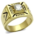 thumbnail image 1 of Alamode TK723-12 Men IP Gold Stainless Steel Ring with AAA Grade CZ in Clear - Size 12, 1 of 1